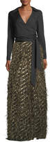 Thumbnail for your product : Milly Fringed Diagonal Metallic Ball Skirt
