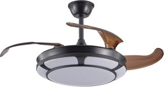 Wrought Studio 42-Inch Modern Black Ceiling Fan With ABS Blades, LED Light, And Remote Control
