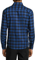 Thumbnail for your product : Neiman Marcus Check and Dotted Button-Front Shirt, Royal Blue