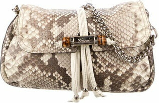 Gucci Python Bamboo Croisette Shoulder Bag - ShopStyle