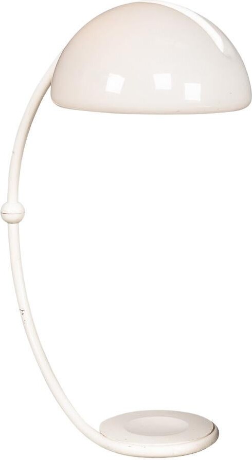 Martinelli Luce 20thc Italian White "serpente" Floor Lamp By Elio Martinelli For