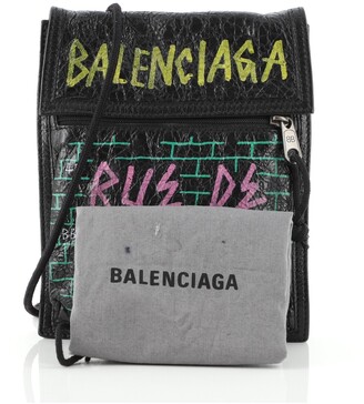 Balenciaga Graffiti Explorer Strap Pouch Leather Mini - ShopStyle Bags