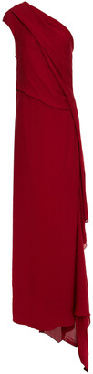 Roland Mouret Taishan One-shoulder Draped Silk-georgette Gown