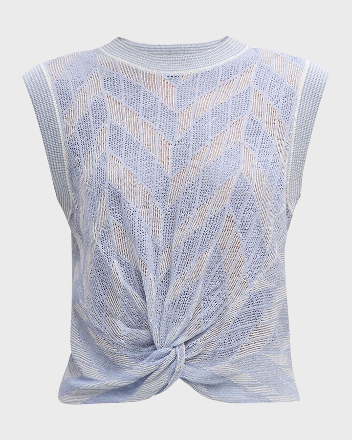 Veronica Beard Kellen Sleeveless Twist-Front Sweater ShopStyle