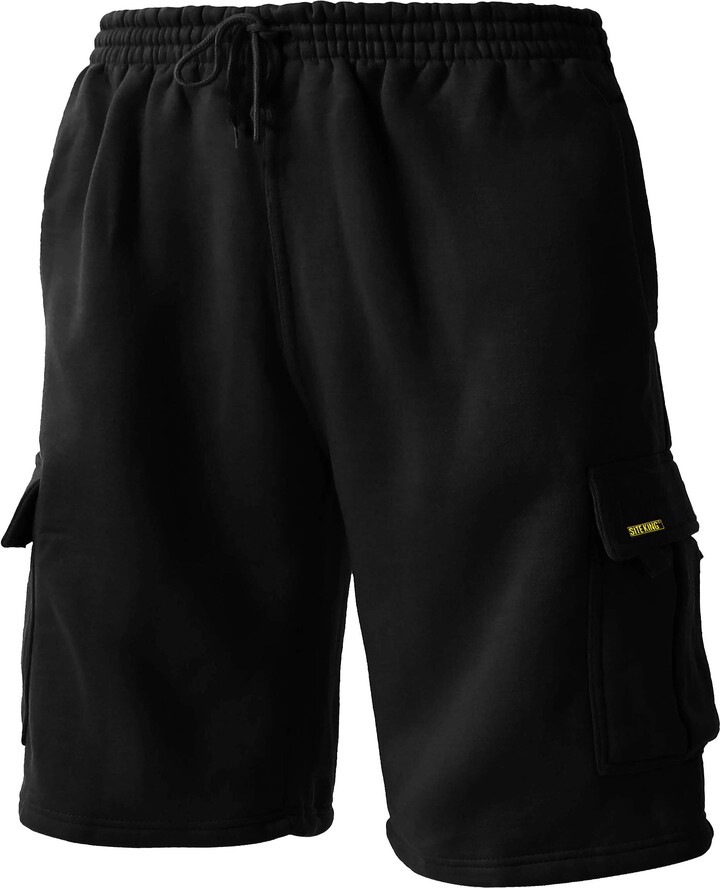 SITE KING Mens Cargo Combat Work Tracksuit Jogging Shorts (Charcoal ShopStyle