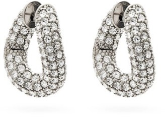 Balenciaga Loop Crystal Hoop Earrings - Crystal