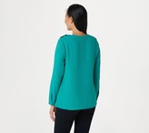 Thumbnail for your product : Denim & Co. Luxe Stretch Solid Snap Shoulder Blouse