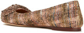 Thumbnail for your product : Tory Burch Embellished Metallic Cotton-blend Tweed Ballet Flats