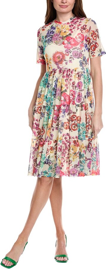 Johnny Was Mesh Tiered Dress