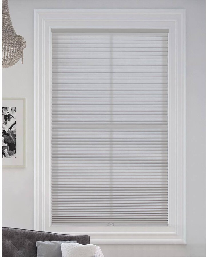 BlindsAvenue Gray Sheen Cordless Light Filtering Fabric Cellular Shade 9/16 in. Single Cell 48.5 in. W x 48 in. L