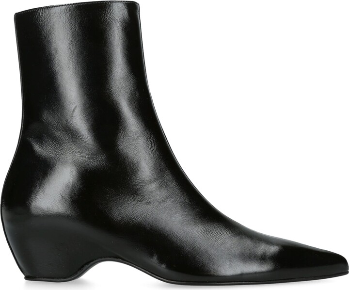 KHAITE Leather Sybil Ankle Boots 40