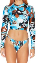 Thumbnail for your product : Hurley Solstice Floral Tie Cropped Rashguard