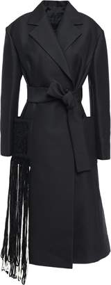 Proenza Schouler Double-breasted Fringed Chenille-trimmed Twill Coat