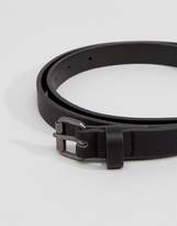 Thumbnail for your product : ASOS DESIGN faux leather super skinny belt in black