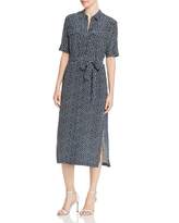 Thumbnail for your product : Lafayette 148 New York Doha Silk Short-Sleeve Geometric-Print Shirt Dress