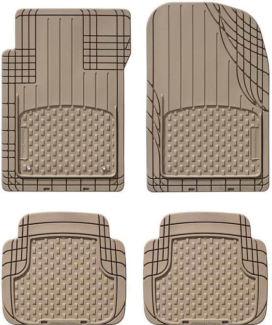 WeatherTech Tan 19 in. x 27 in. Advanced Rubber-like Thermoplastic Elastomer (TPE) Compound Car Mat (4-Piece)