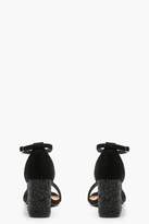 Thumbnail for your product : boohoo Wide Fit Glitter Block Heel Two Parts