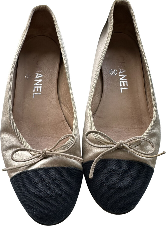 Chanel Vintage Ligne Cambon Ballet Flats - Black Flats, Shoes - CHA934205