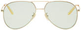 Thumbnail for your product : Gucci Gold and Green Aviator Sunglasses
