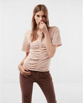 Thumbnail for your product : Express petite ruched front cotton top