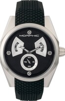 Thumbnail for your product : Morphic M34 Series, Silver/Black Silicone Watch, 44mm
