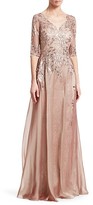 Thumbnail for your product : Teri Jon by Rickie Freeman Layered Chiffon & Sequin Gown