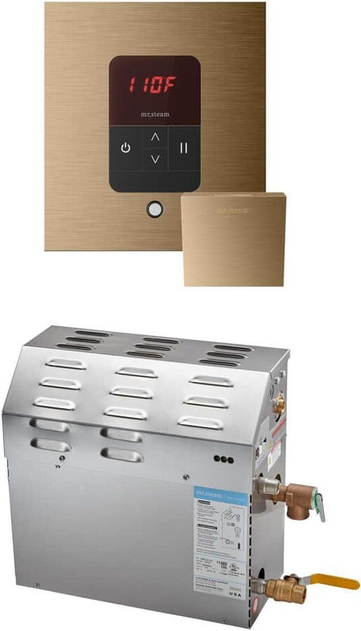 Mr. Steam MS 15 kW (15000 W) Steam Shower Generator Package with Square iTempo Control in Brushed Bronze