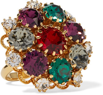 Dolce & Gabbana Gold-tone Crystal Ring