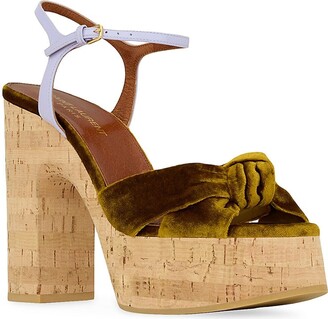 vægt Tillid Addition Saint Laurent Bianca Platform Sandals in Velvet and Smooth Leather -  ShopStyle
