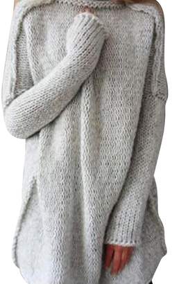 YoungSoul Womens Turtleneck Knit Sweater Pullover with Thumb Holee XL