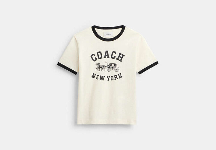 Coach Horse And Carriage Ringer T-Shirt In Organic Cotton