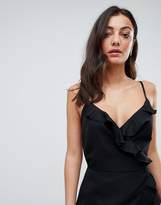 Thumbnail for your product : ASOS Tall Strappy Ruffle Wrap Mini Dress