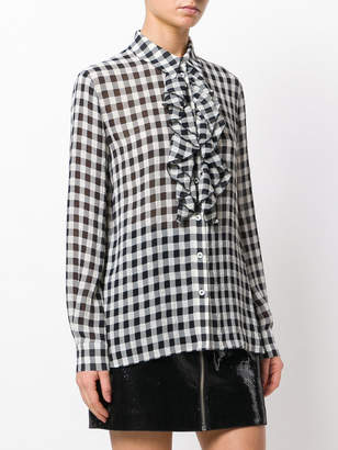 Moschino Boutique frilled gingham blouse