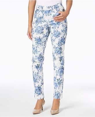 Charter Club Bristol Floral-Print Tummy-Control Ankle Skinny Jeans, Created for Macy's
