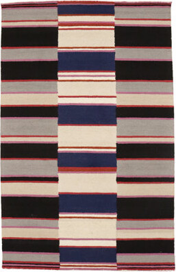 ADMINRUGS Multicolored Stripes 5X8 Hand-Tufted Modern Rug