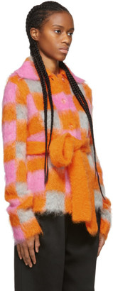 Kenzo Multicolor Mohair Intarsia Buttoned Jacket