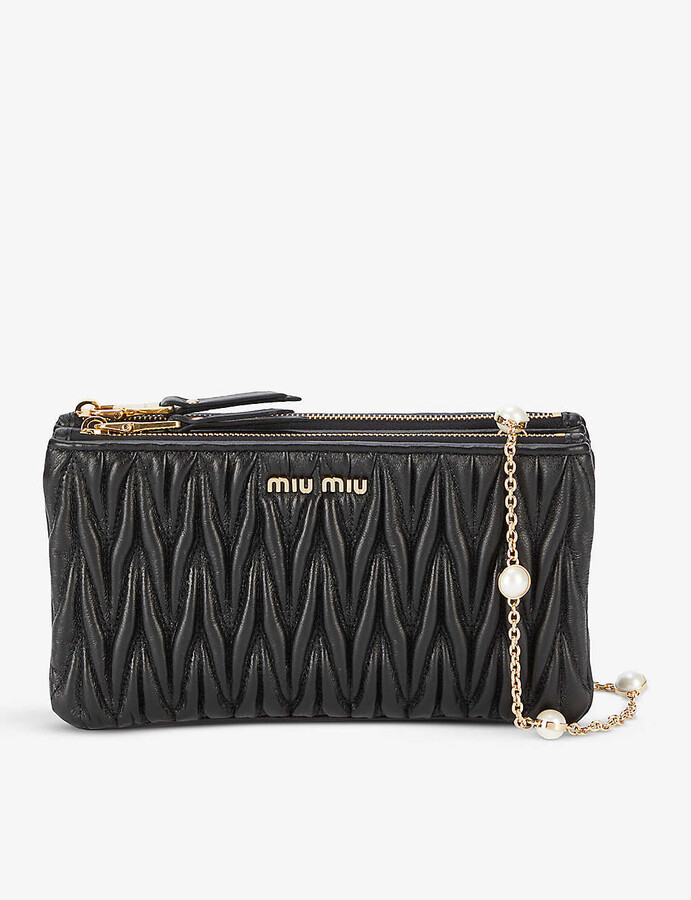 Miu Miu - Matelasse Leather Small Shoulder Bag Nero