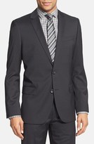 Thumbnail for your product : HUGO 'Amaro/Heise' Trim Fit Black Wool Suit