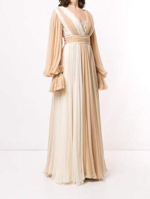 Dolce & Gabbana Panelled Poet-Sleeve Silk Gown
