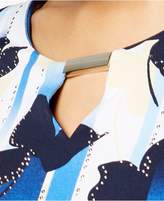 Thumbnail for your product : JM Collection Floral-Print Keyhole Tunic, Created for Macy's