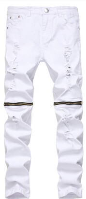 Ripped Men White Jeans | Shop the world's largest collection of fashion |  ShopStyle UK