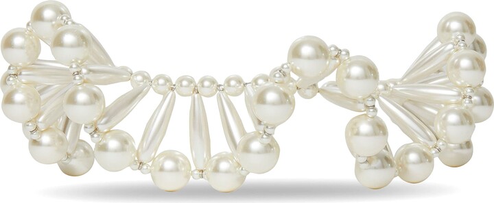 Lele Sadoughi Faux Pearl Ruffle Collar Necklace