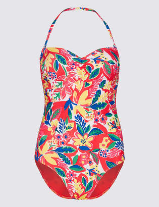 M&S Collection Secret SlimmingTM Printed Bandeau Swimsuit