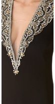 Thumbnail for your product : Reem Acra Sleeveless Plunge Neck Gown