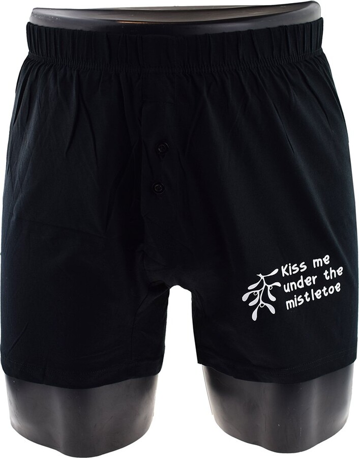 GTRPrestige Giftware Mens Novelty Christmas Boxer Shorts Kiss Me Under
