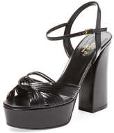 Thumbnail for your product : Gucci Knotted Leather Platform Sandal