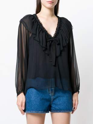 See by Chloe ruffled neck tie blouse