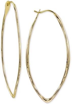 Argentovivo Hammered Oval Medium Hoop Earrings
