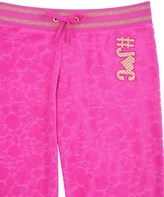 Thumbnail for your product : Juicy Couture Girls Fashion Track Castle Hill Jacquard Velour Pant