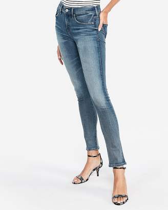 Express Mid Rise Denim Perfect Medium Wash Skinny Jeans